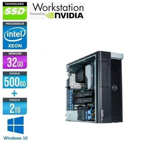 Precision T7810 Bi-Xeon Six Core 32Go Ram 512Go SSD Quadro M4000 Windows 10 Pro 64Bits GARANTIE 2 ANS