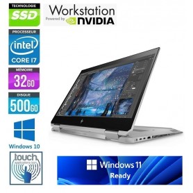 HP ZBook Studio X360 G5 Tablette Six Core i7-8750H 32Go Ram 512Go SSD LED 15.6'' 4K TACTILE NVidia P1000 Windows 10 Pro 64