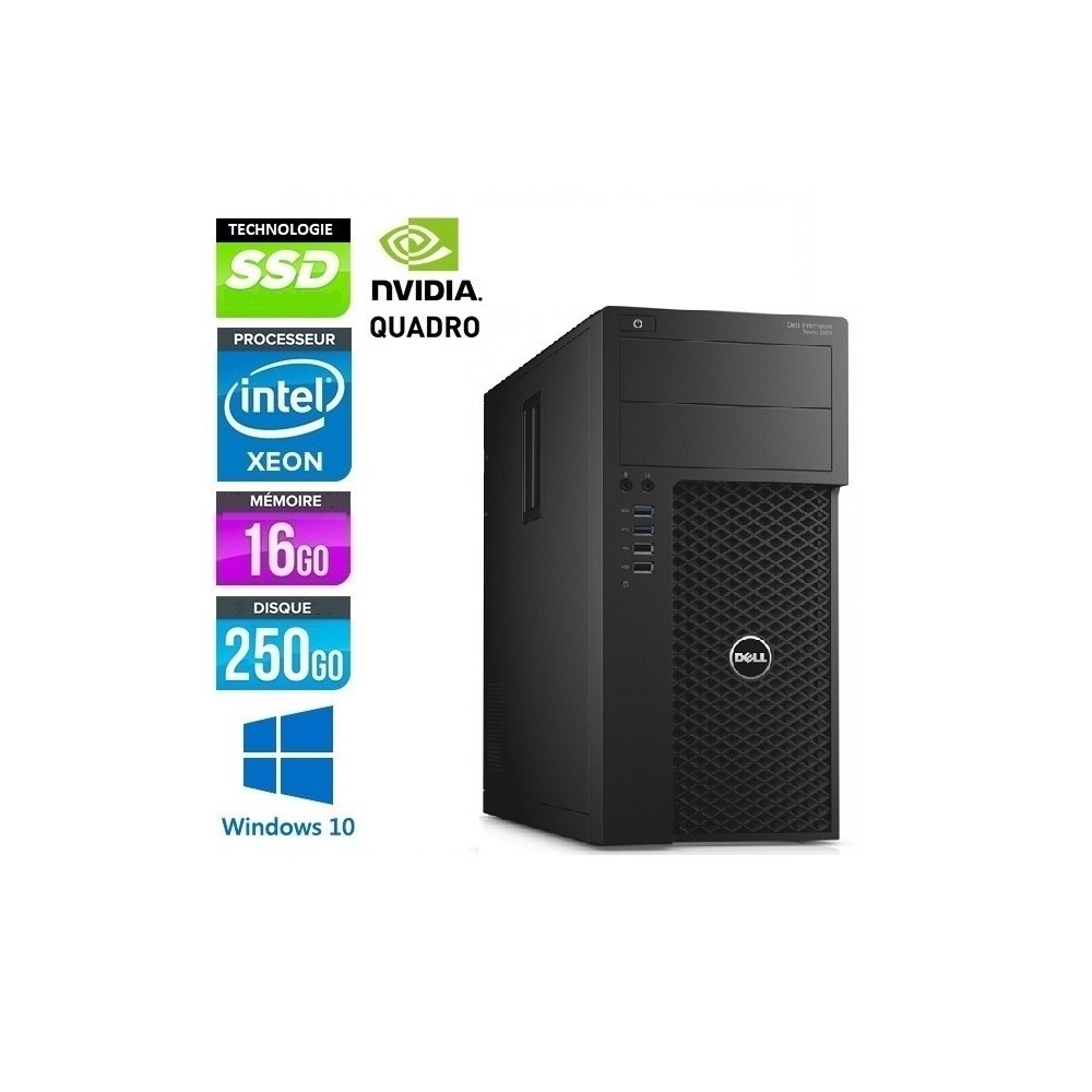 DELL Precision T3620 Xeon Quad Core E3-1220v5 16Go DDR4 256Go SSD ...