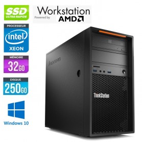 LENOVO ThinkStation P310 Quad Core Xeon E3-1275v5 32Go 256Go SSD NVidia Quadro K2200 Windows 10 Pro 64 GARANTIE2 ANS