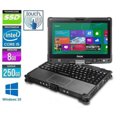 GETAC V110 Convertible, Intel Core i5-6300u 8Go Ram 256Go SSD LED 11,6" HD Tactile Windows 10 Pro 64 GARANTIE 2 ANS