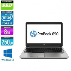 HP Probook 650G2  Core i5 8Go Ram 256Go SSD LED 15.6'' FULL HD Windows 10 ou 11 Pro 64 GARANTIE 2 ANS