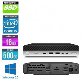 HP 800 G4 Micro Six Core i5-8500T 16Go Ram 512Go NVMe Windows 10 ou 11 Pro 64Bits GARANTIE 2 ANS