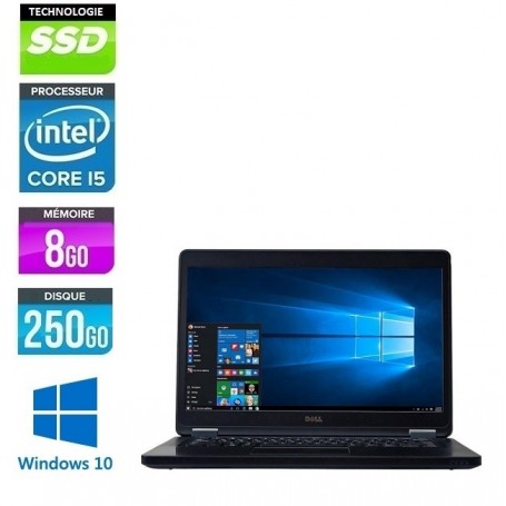 DELL Latitude E5450 Core i5-5300u LED 14'' 8Go Ram 250Go HDD Windows 10 Pro 64 GARANTIE 2 ANS