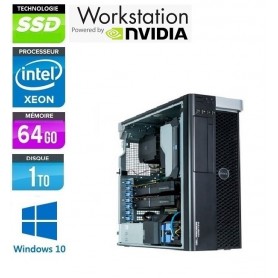 Precision T7810 Bi-Xeon Huit Core 64Go Ram 1To SSD NVMe NVidia Quadro M5000 Windows 10 ou 11  ou 11 Pro 64 GARANTIE 2 ANS