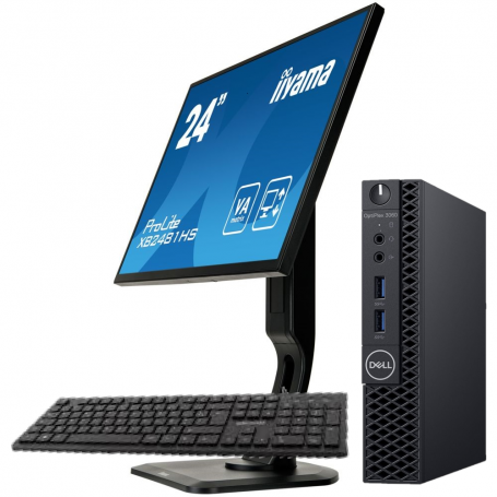 DELL Optiplex 3060 Micro Six Cores i5 8Go 256Go SSD + Ecran 24" IIYAMA Windows 10 Pro 64 GARANTIE 2 ANS