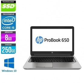 HP Probook 650 G4  Quad Core i5 8Go Ram 256Go SSD LED 15.6'' FULL HD Windows 10 ou 11 Pro 64 GARANTIE 2 ANS