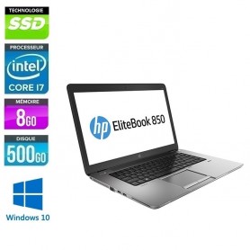 Elitebook 850 G3 Core i7 8Go Ram 512Go SSD LED 15.6''  Windows 10 ou 11 Pro 64Bits GARANTIE 2 ANS