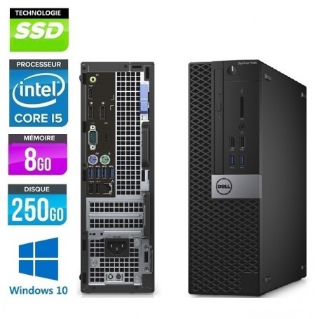 Optiplex 7050 SFF Quad Core I5 8Go Ram 250Go SSD Windows 10 Pro 64Bits GARANTIE 2ANS