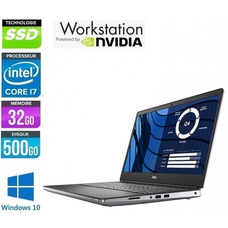DELL Precision 7750 Six Core i7 10850H 32Go Ram 512Go NVMe LED 17.3 NVidia RTX3000 Windows 10 Pro 64 GARANTIE 2 ANS Materiel Informatique Occasion SOREPI