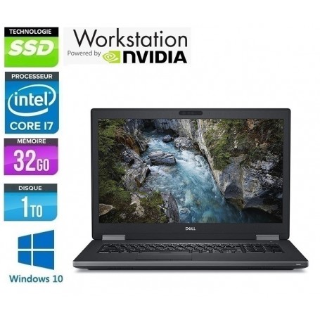 DELL Precision 7720 Quad core i7-7920HQ 32Go1To SSD NVMe NVidia P5000m LED 17,1'' (1920/1080) Windows 10 Pro 64GARANTIE 2 ANS