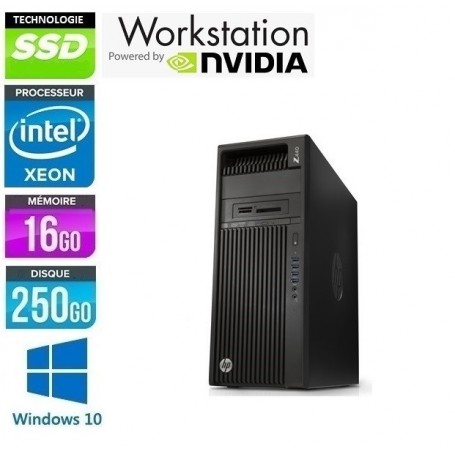 HP Z440 Quad Core Xeon 2.8GHz 16Go Ram 256Go SSD Vidéo NVidia K2200 Windows 10 ou 11 Pro 64 GARANTIE 2 ANS