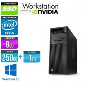 HP Z440 Quad Core Xeon 8Go Ram 256Go SSD + 1To HDD Vidéo NVidia K1200 Windows 10 ou 11 Pro 64Bits GARANTIE 2 ANS