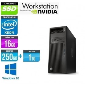 HP Z440 Quad Core Xeon 1620v3 16Go Ram 240Go SSD + 1To HDD Vidéo NVidia K2200 Windows 10 ou 11 Pro 64 GARANTIE 2 ANS