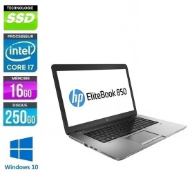 HP Elitebook 850 G3 Core i7 16Go Ram 256Go SSD LED 15.6'' Windows 10 ou 11 Pro 64 GARANTIE 2 ANS