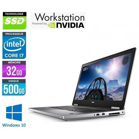 DELL Precision 7730 Six Core i7 8850H 32Go Ram 512Go NVMe LED 17.3'' NVidia P3200m Windows 10 Pro 64 GARANTIE 2 ANS