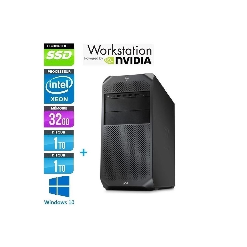HP Z4 G4 Xeon Six Core W-2133 32Go Ram 1ToNVMe + 1To HDD NVidia