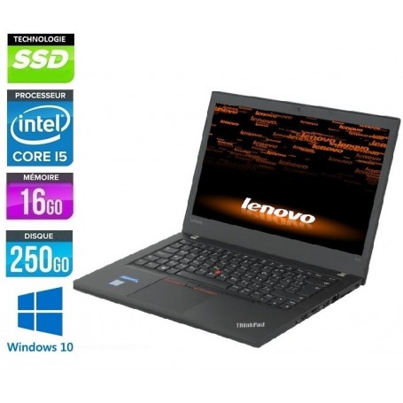 LENOVO ThinkPad T470s LED 14" Full HD Core i5-7300u 8Go 256Go SSD Windows 10 Pro 64  Garantie 2 Ans
