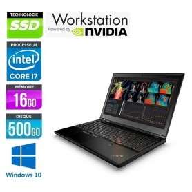 LENOVO P50 Quad Core i7 LED 16Go Ram 512Go SSD 15.6'' Full HD NVidia M1000m Windows 10 Pro 64 GARANTIE 2 ANS