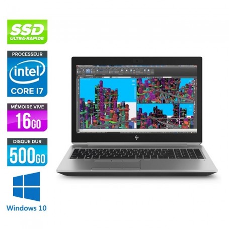 HP Zbook 15 G5 Quad Core i7-8850H 16Go Ram 256Go NVMe 15.6'' LED Nvidia Quadro P1000m Windows 10 Pro 64 GARANTIE 2 ANS