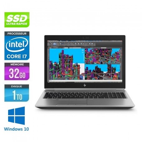 HP Zbook 15 G5 Quad Core i7-8850H 16Go Ram 256Go NVMe 15.6'' LED Nvidia Quadro P1000m Windows 10 Pro 64 GARANTIE 2 ANS