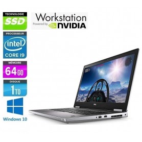 DELL Precision 7740 Huit Core i9 64Go Ram 1To NVMe LED 17.3'' NVidia RTX4000 Windows 10 Pro 64 GARANTIE 2 ANS