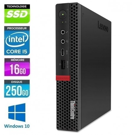 LENOVO Thinkcentre M720q Micro Six Core i5 16Go Ram 256Go SSD Windows 10 ou 11 Pro 64 GARANTIE 2 ANS