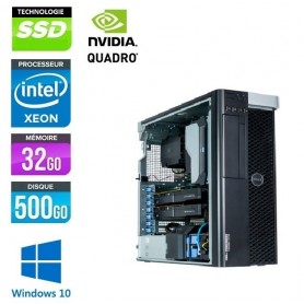 DELL Precision T7810 BI-Xeon Huit Core 32Go Ram 512Go SSD NVidia Quadro 5000 Windows 10 Pro 64Bits GARANTIE 2 ANS