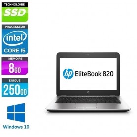 HP Elitebook 820 G3 Core i5 8Go Ram 256Go SSD LED 12.5''  FULL HD Windows 10 Pro 64Bits GARANTIE 2 ANS