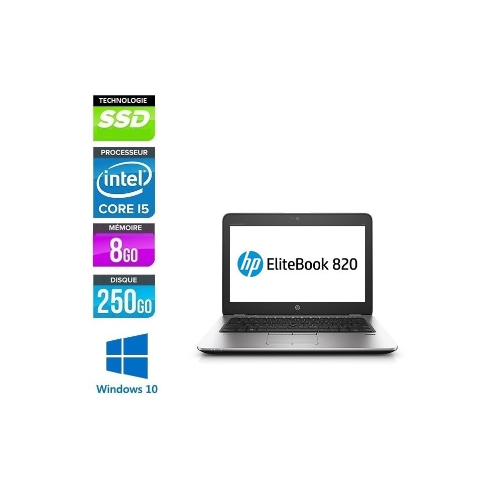 Hp Pc Portable Elitebook 820 G3 i5 6éme génération 16Go Ram 256Go SSD  (Remis à neuf) - QWERTY à prix pas cher