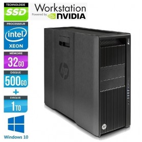 HP Z840 Intel Xeon E5-2637v3 32Go Ram 512Go SSD + 1To HDD NVIDIA Quadro M4000 Windows 10 Pro 64 GARANTIE 2 ANS