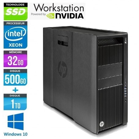 HP Z840 Intel Xeon E5-2637v3 32Go Ram 512Go SSD+ 1To HDD NVIDIA QuadroK4200 Windows 10 Pro 64Bits GARANTIE 2 ANS