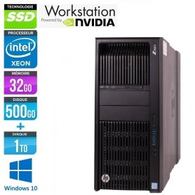 HP Z840  Bi Xeon 12 Core 32Go Ram 480Go SSD + 1To NVIDIA Quadro K4200 Windows 10 Pro 64 GARANTIE 2 ANS