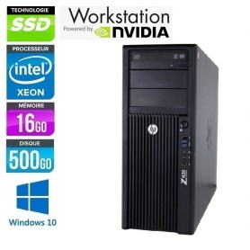 HP Z420 Intel Xéon E5-1620 16Go 500Go SSD NVidia Quadro 4000 Windows 10 Pro 64Bits GARANTIE 2 ANS